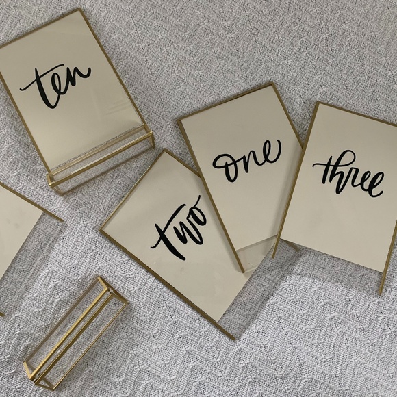 Gold Frames Custom Table Number (1-10)